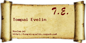 Tompai Evelin névjegykártya